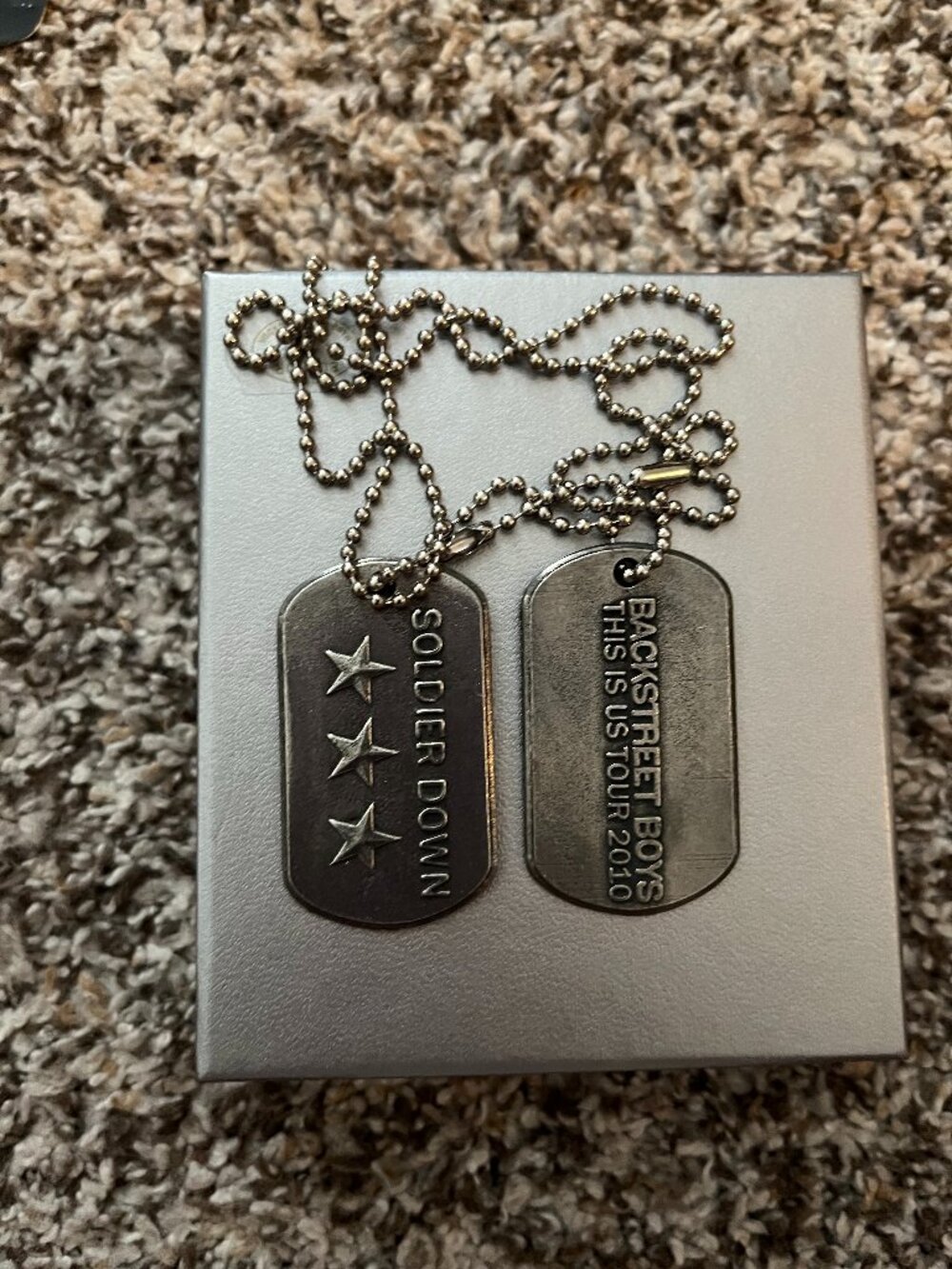 Vintage Backstreet Boys “Soldier Down” Dog Tag – Stars/US Tour 2010
